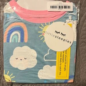 🚨SOLD OFFSITE🚨Little Sleepies Sunny Skies Pajama Set with Pink Trim